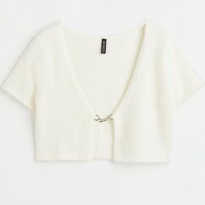 White fluffy cardigan NWT